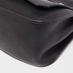 Hermes Black Taurillion Clemence Leather Palladium Finish Jypsiere 28 Bag