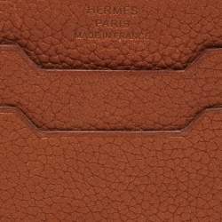 Hermes Fauve Barenia Faubourg Leather City 3CC Card Holder
