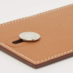 Pre Owned Hermes Gold Epsom Lather Diablo Card Holder