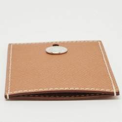 Pre Owned Hermes Gold Epsom Lather Diablo Card Holder
