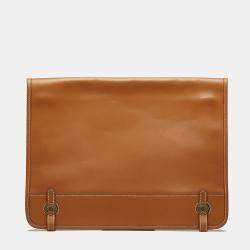 Hermes Tan Nude Leather Canvas H Logo Men's Women's Crossbody Shoulder Bag