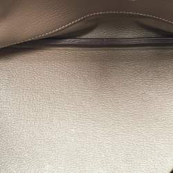 Hermes Etoupe Taurillion Clemence Leather Palladium Finish Birkin 30 Bag