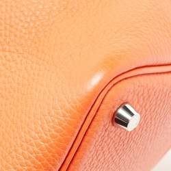 Hermes Feu Taurillion Clemence Leather Picotin Lock 18 Bag