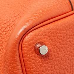Hermes Feu Taurillion Clemence Leather Picotin Lock 18 Bag
