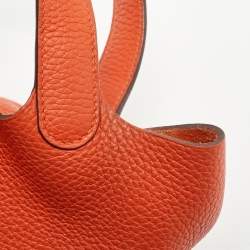 Hermes Feu Taurillion Clemence Leather Picotin Lock 18 Bag