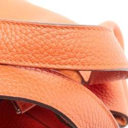 Hermes Feu Taurillion Clemence Leather Picotin Lock 18 Bag