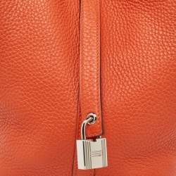 Hermes Feu Taurillion Clemence Leather Picotin Lock 18 Bag