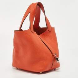 Hermes Feu Taurillion Clemence Leather Picotin Lock 18 Bag