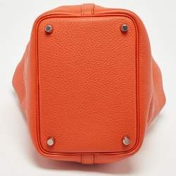 Hermes Feu Taurillion Clemence Leather Picotin Lock 18 Bag