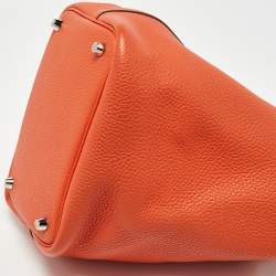 Hermes Feu Taurillion Clemence Leather Picotin Lock 18 Bag