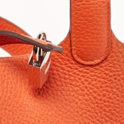 Hermes Feu Taurillion Clemence Leather Picotin Lock 18 Bag