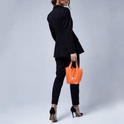 Hermes Feu Taurillion Clemence Leather Picotin Lock 18 Bag