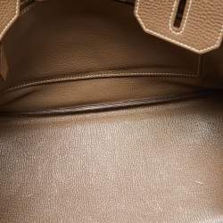 Hermes Etoupe Togo Leather Palladium Finish Birkin 30 Bag