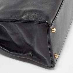 Hermes Black Gulliver Leather Gold Finish Kelly 35 Bag