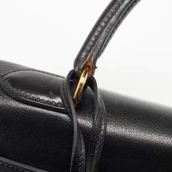 Hermes Black Gulliver Leather Gold Finish Kelly 35 Bag