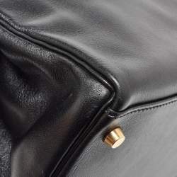 Hermes Black Gulliver Leather Gold Finish Kelly 35 Bag