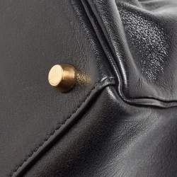 Hermes Black Gulliver Leather Gold Finish Kelly 35 Bag