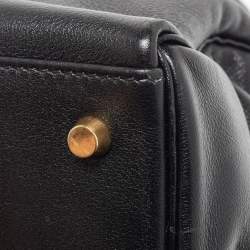 Hermes Black Gulliver Leather Gold Finish Kelly 35 Bag