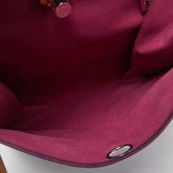 Pre Owned Hermès Fauve/Cassis/Tosca Canvas and Leather Herbag Zip 39 Bag