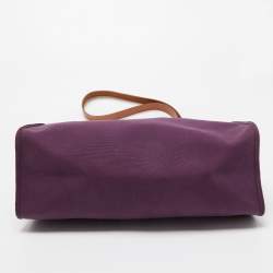 Pre Owned Hermès Fauve/Cassis/Tosca Canvas and Leather Herbag Zip 39 Bag