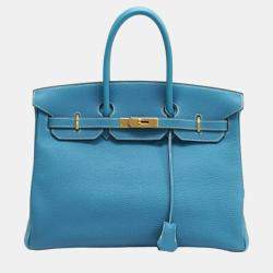 Hermes Bleu Tempete/Natural Canvas Cabag PM Tote Bag Hermes