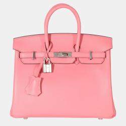 HERMES BIRKIN 25 Swift leather Rose azalee A Engraving Hand bag