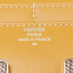 Hermes Paille/Ficelle Lizard /Tadelakt Leather Constance Compact Wallet