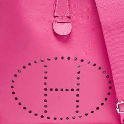 Hermes Rose Tyrien Epsom Leather Evelyne III GM Bag