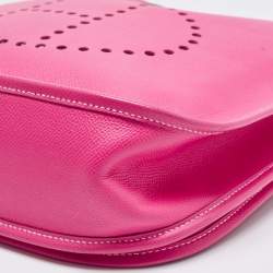 Hermes Rose Tyrien Epsom Leather Evelyne III GM Bag