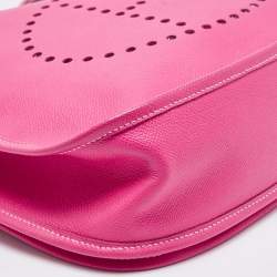 Hermes Rose Tyrien Epsom Leather Evelyne III GM Bag