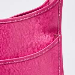 Hermes Rose Tyrien Epsom Leather Evelyne III GM Bag