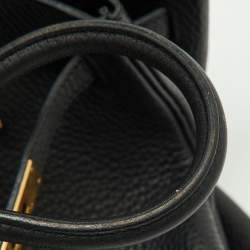 Pre Owned Hermes Black Taurillon Clemence Leather Gold Finish Birkin 35 Bag