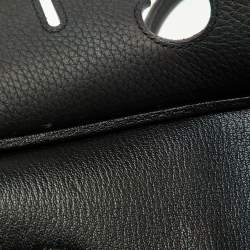 Pre Owned Hermes Black Taurillon Clemence Leather Gold Finish Birkin 35 Bag