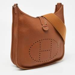 Hermes Gold Togo Leather Evelyne III PM Bag