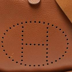 Hermes Gold Togo Leather Evelyne III PM Bag