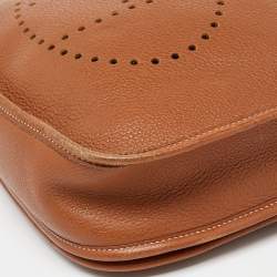 Hermes Gold Togo Leather Evelyne III PM Bag