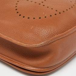 Hermes Gold Togo Leather Evelyne III PM Bag