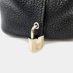 Hermes Black Clemence Leather Picotin Lock 18 Tote Bag