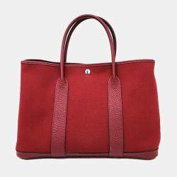 Hermes Red Leather Twilly Garden Party 36 Tote Bag Hermes