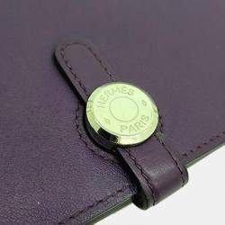 Pre Owned Hermes Purple Leather Dogon Wallet