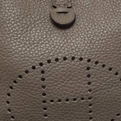 Hermes Etain Taurillon Clemence Leather Evelyne TPM Bag 