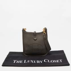 Hermes Etain Taurillon Clemence Leather Evelyne TPM Bag 