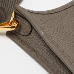 Hermes Etain Taurillon Clemence Leather Evelyne TPM Bag 