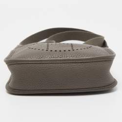 Hermes Etain Taurillon Clemence Leather Evelyne TPM Bag 
