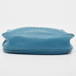 Pre Owned Hermès  Blue Jean Taurillon Clemence Leather Evelyne III GM Bag