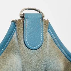 Pre Owned Hermès  Blue Jean Taurillon Clemence Leather Evelyne III GM Bag
