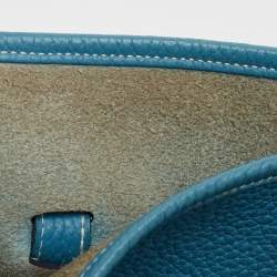 Pre Owned Hermès  Blue Jean Taurillon Clemence Leather Evelyne III GM Bag