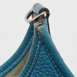 Pre Owned Hermès  Blue Jean Taurillon Clemence Leather Evelyne III GM Bag
