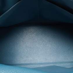 Pre Owned Hermes Blue Jean Togo Leather Palladium Finish Kelly Retourne 40 Bag