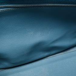Pre Owned Hermes Blue Jean Togo Leather Palladium Finish Kelly Retourne 40 Bag